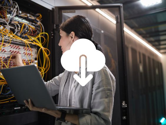 IT technician preparing systems for secure cloud migration